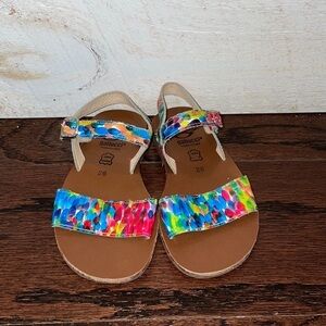 Gallucci Girls Italian Leather Watercolor Sandals